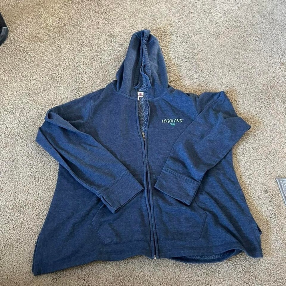 Vintage 90s Blue Legoland 99' zip-up hoodie